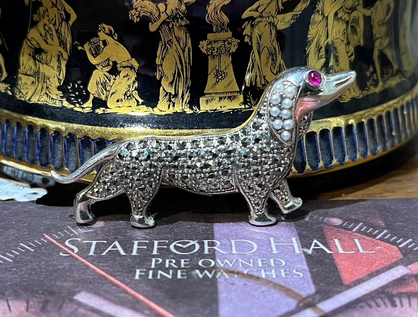 Silver Dachshund brooch